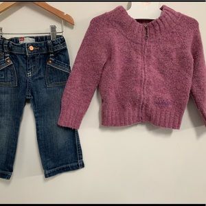 Diesel jeans and zip cardigan